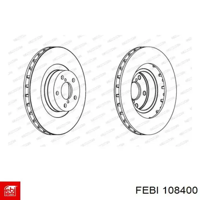 Передние тормозные диски 108400 Febi