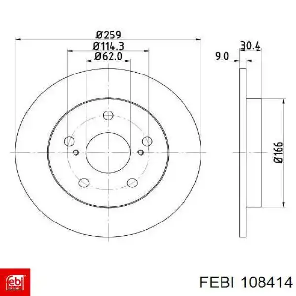 Задний дисковый тормоз Febi 108414