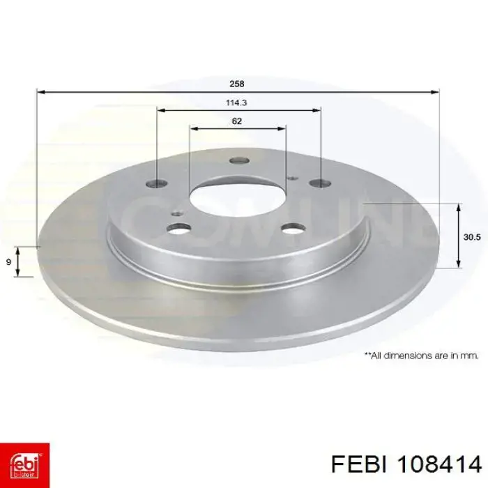Задний тормозной диск Febi 108414 цена, от 24.15 USD