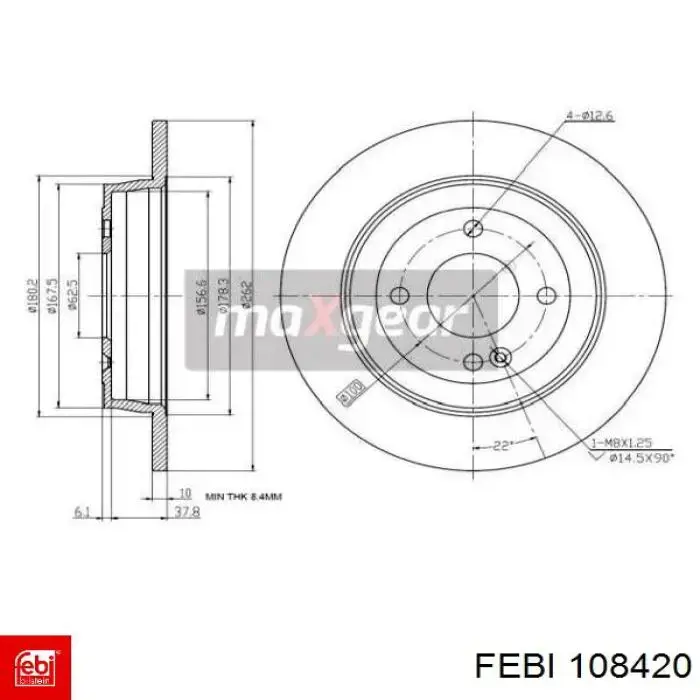 Задний дисковый тормоз Febi 108420