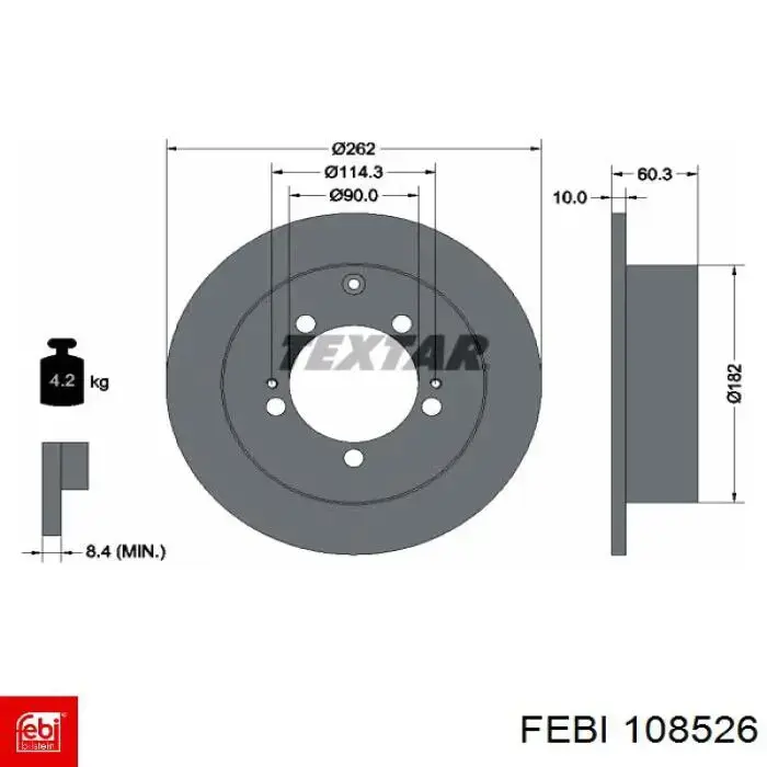 Тормозные диски 108526 Febi