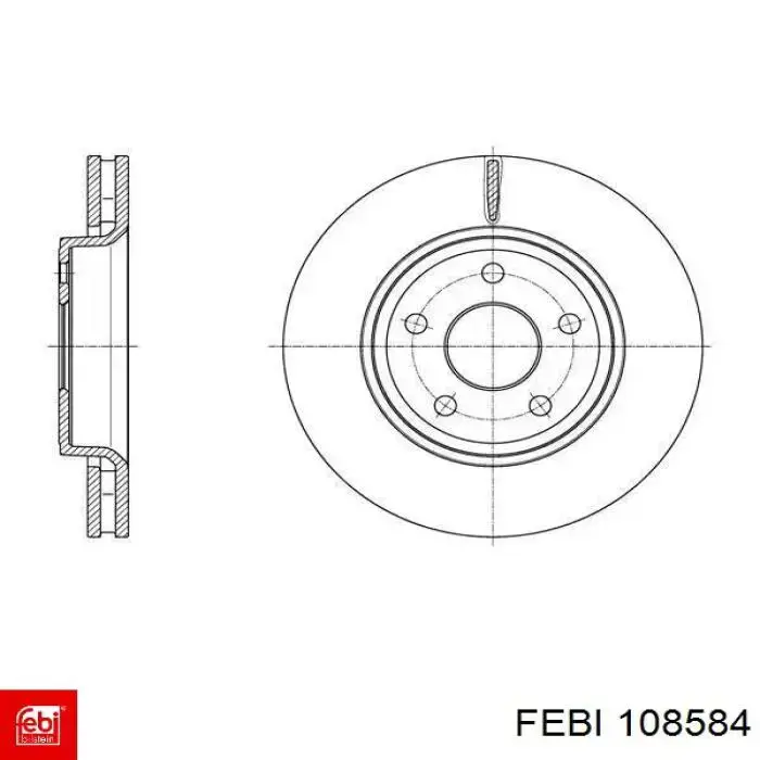 Передние тормозные диски 108584 Febi