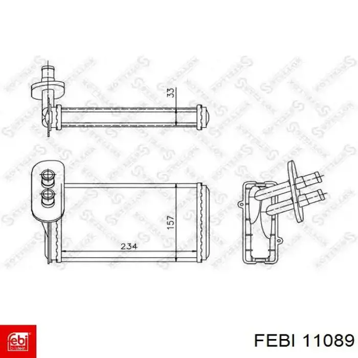 Радиатор печки 11089 Febi