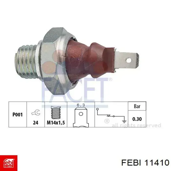 Правый сальник полуоси 11410 Febi