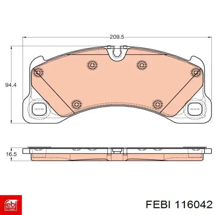 Колодки Febi 116042 цена, от 54.39 USD