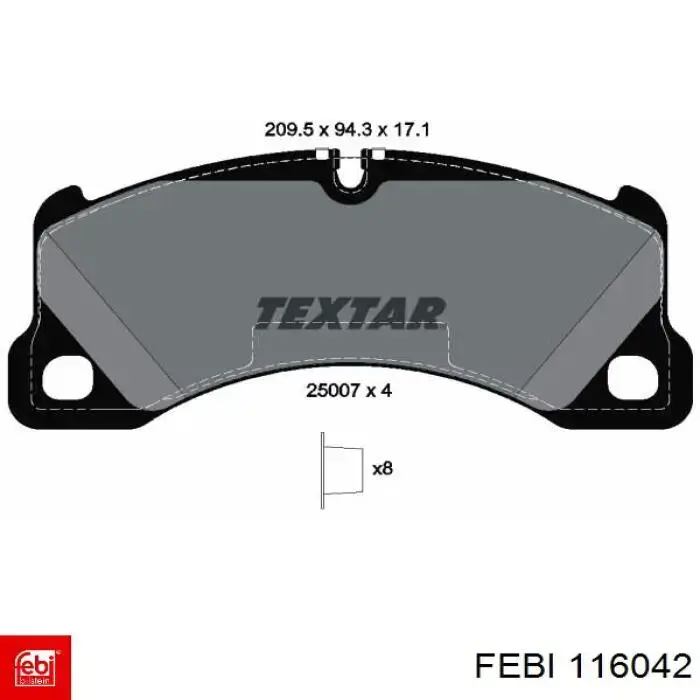 Купить 116042 Febi Колодки тормозные