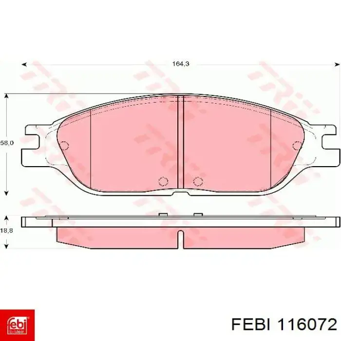 Колодки Febi 116072 цена, от 32.17 USD