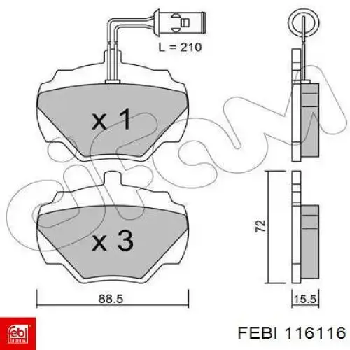 Колодки дисковые  Febi 116116 цена, от 22.64 USD