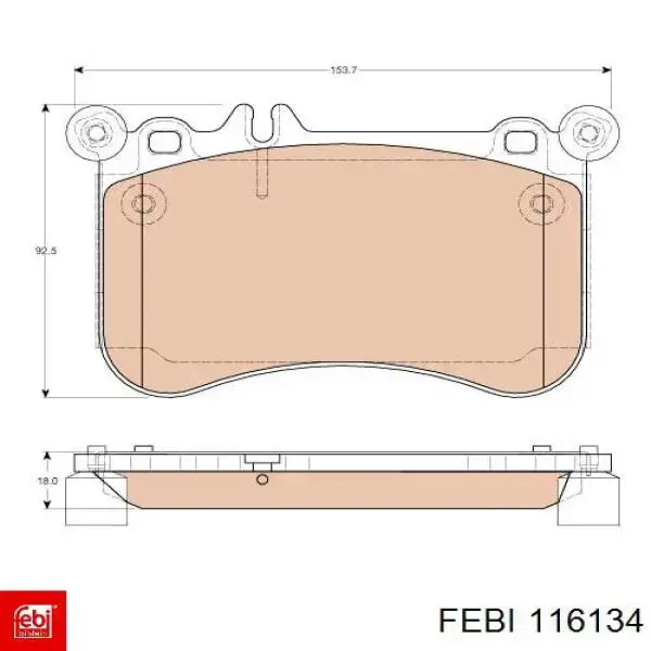 Колодки Febi 116134 цена, от 51.59 USD