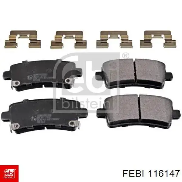 Купить 116147 Febi Колодки тормозные задние, дисковые