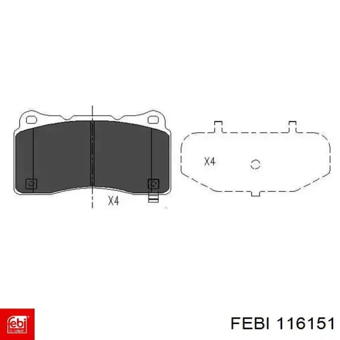 Купить 116151 Febi Колодки тормозные