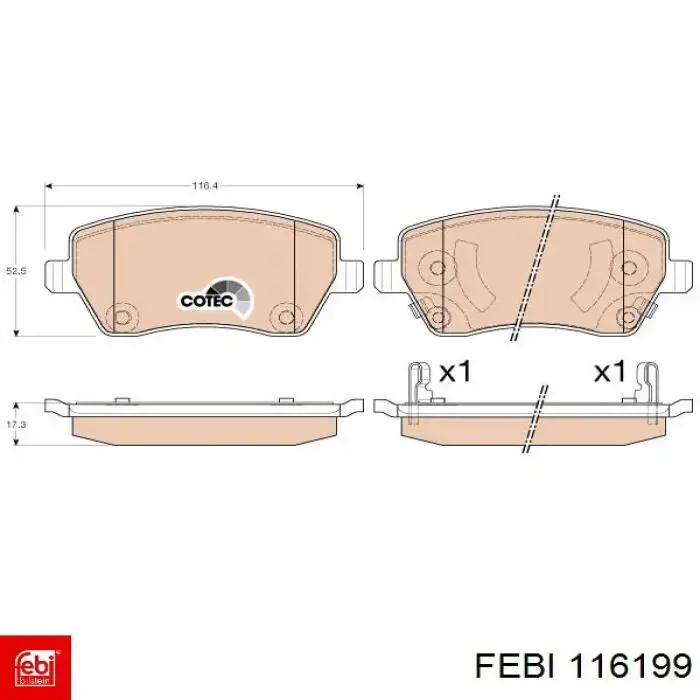 116199 Febi Колодки передние