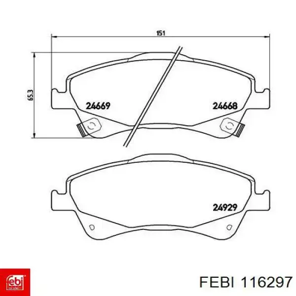 Купить 116297 Febi Колодки тормозные