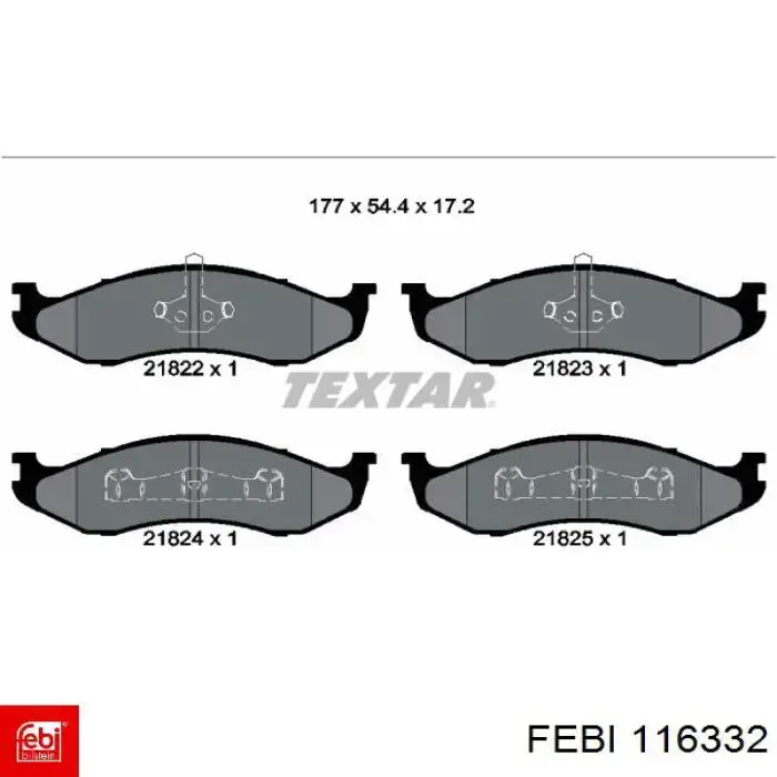 Колодки Febi 116332 цена, от 24.90 USD