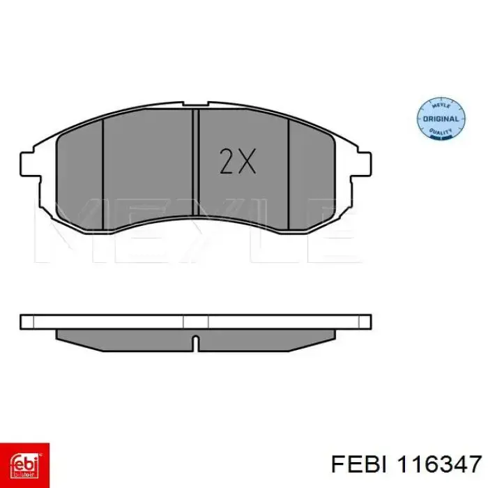 Передние тормозные колодки 116347 Febi