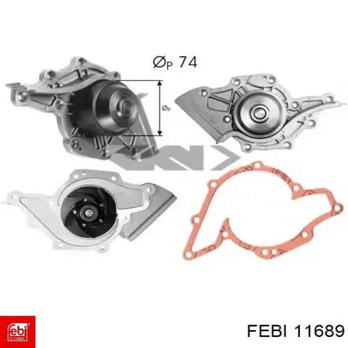Помпа охлаждения Febi 11689 цена, от 46.09 USD