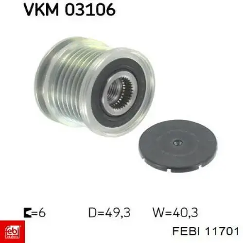 Купить 11701 Febi Шкив ремня генератора