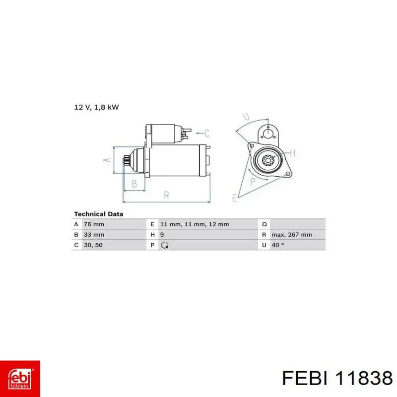 Датчик указателя температуры охлаждающей жидкости Febi 11838 цена, от 7.37 USD