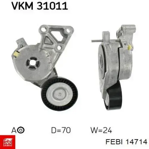 Роликовий модуль натяжителя ремня Febi 14714 цена, от 26.15 USD