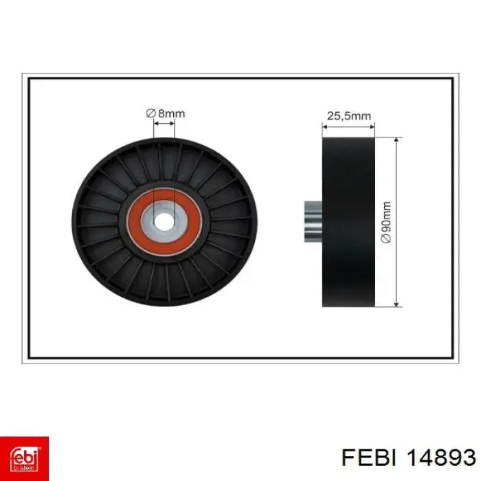 Паразитный ролик приводного ремня Febi 14893 цена, от 18.99 USD