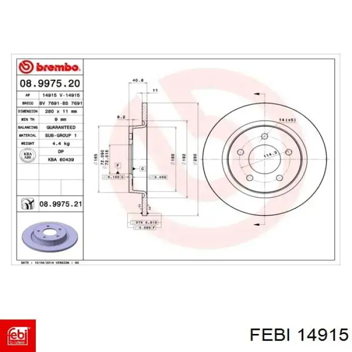 Буфер-отбойник амортизатора переднего Febi 14915 цена, от 5.30 USD