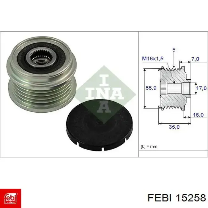 Шкив генератора 15258 Febi