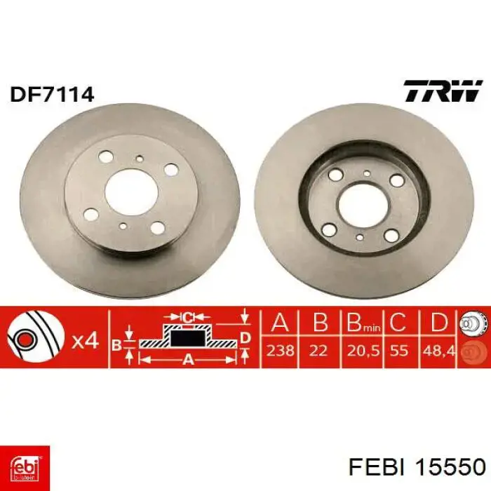 Цепь ГРМ верхняя Febi 15550 цена, от 38.27 USD