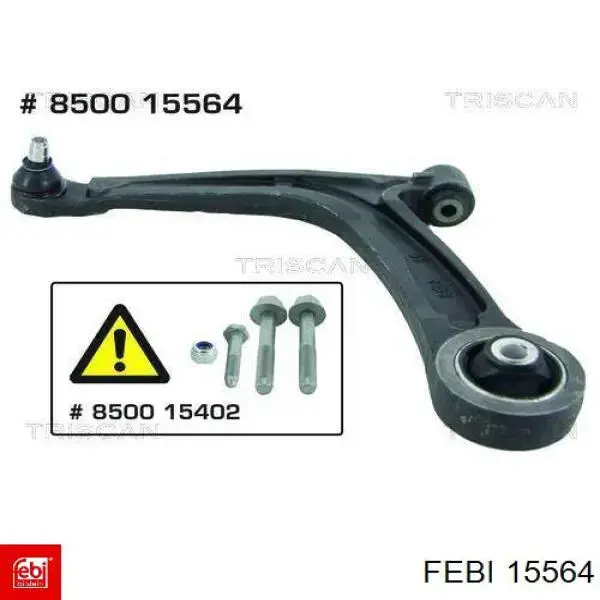 Правый рычаг передней нижней подвески Febi 15564 цена, от 66.90 USD