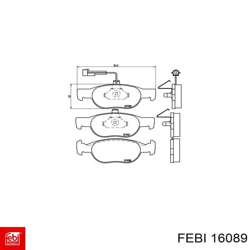 Купить 16089 Febi Колодки тормозные