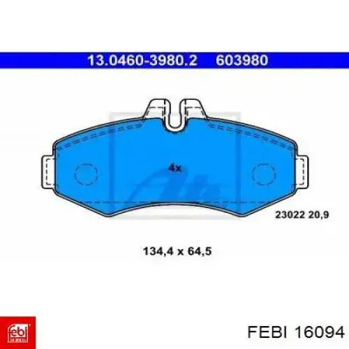 Колодки Febi 16094 цена, от 25.64 USD