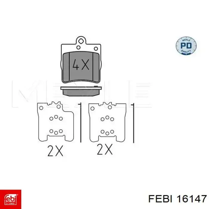 Колодки дисковые  Febi 16147 цена, от 18.33 USD