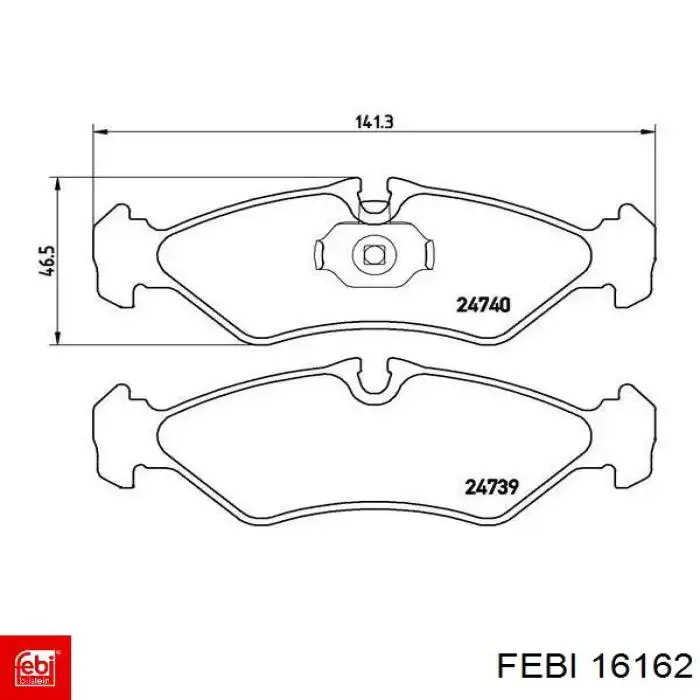 Купить 16162 Febi Колодки тормозные задние, дисковые