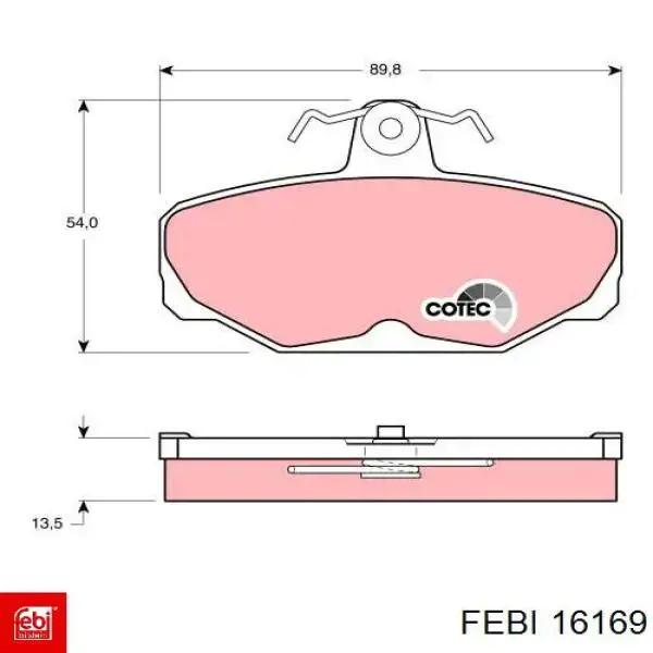 Колодки дисковые  Febi 16169 цена, от 14.33 USD