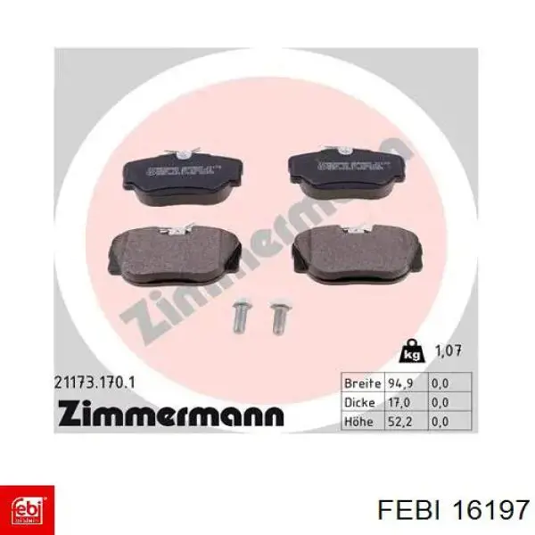 Купить 16197 Febi Колодки тормозные