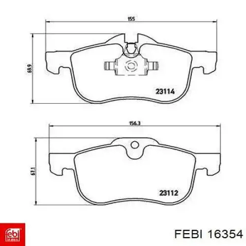 Колодки Febi 16354 цена, от 23.62 USD