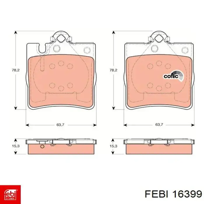 Колодки дисковые  Febi 16399 цена, от 21.45 USD