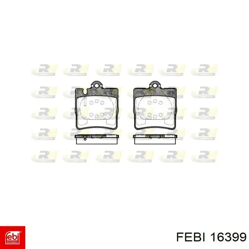 Задние тормозные колодки 16399 Febi