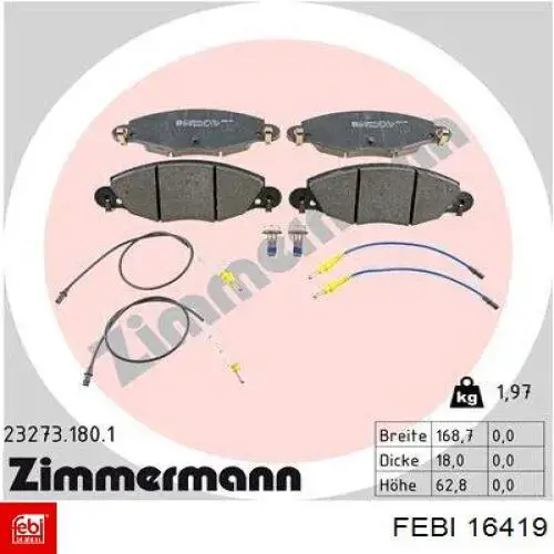 Колодки Febi 16419 цена, от 33.51 USD