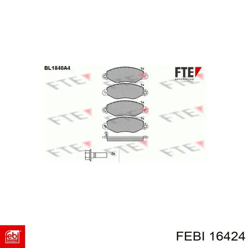 Колодки Febi 16424 цена, от 20.69 USD