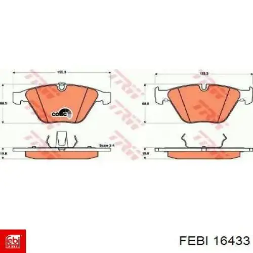 Колодки Febi 16433 цена, от 30.54 USD