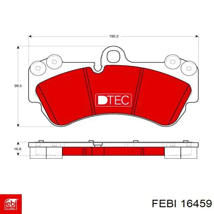 Передние тормозные колодки 16459 Febi