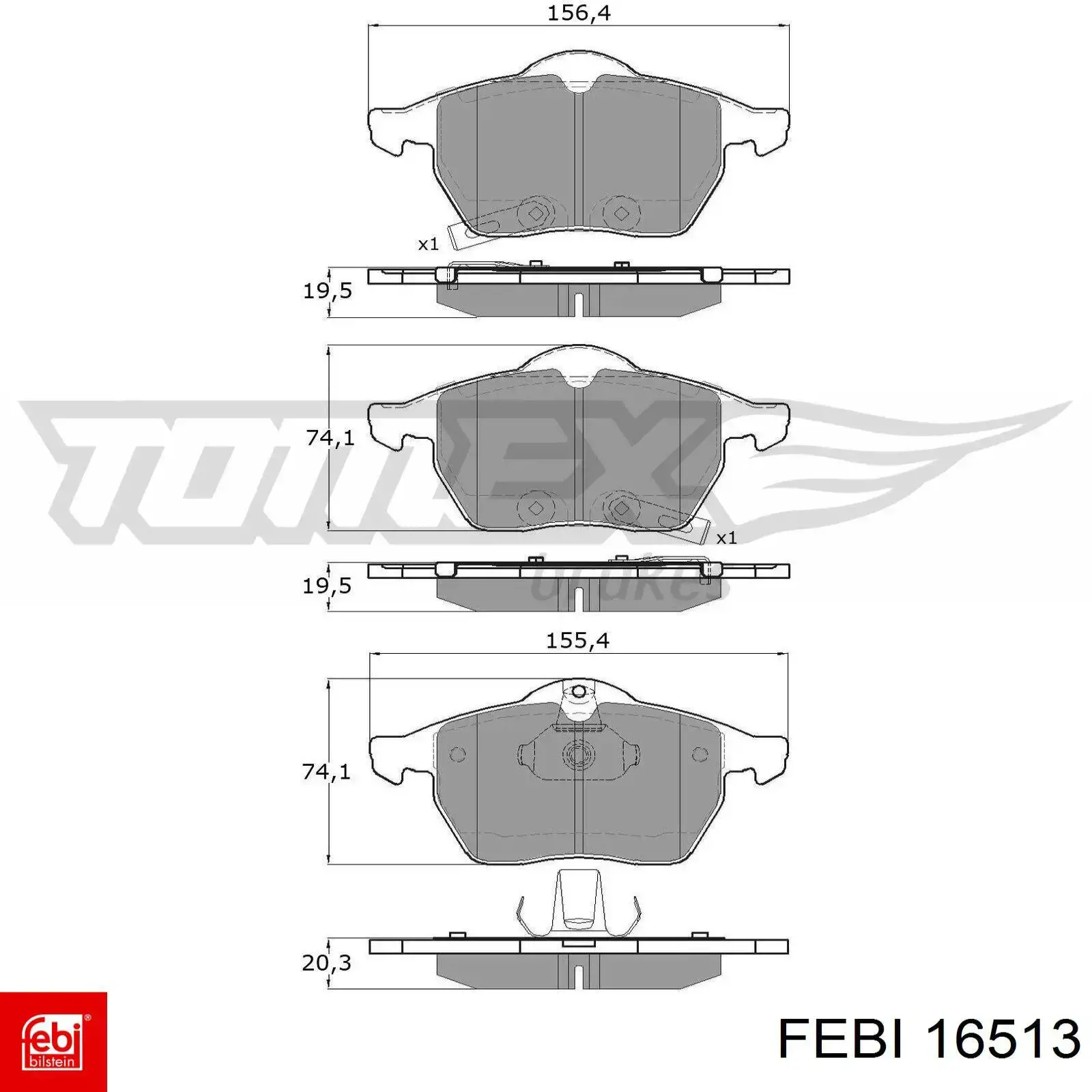 Колодки Febi 16513 цена, от 29.79 USD