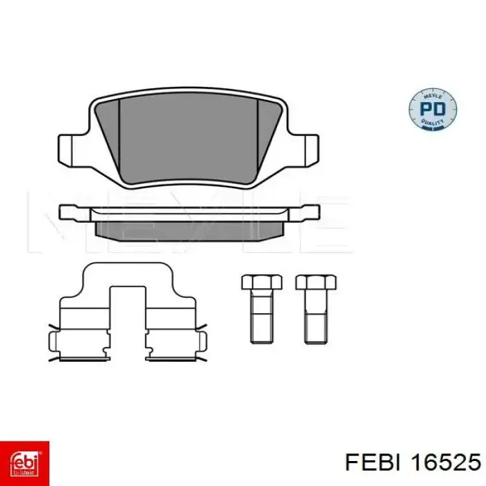 Задние тормозные колодки 16525 Febi
