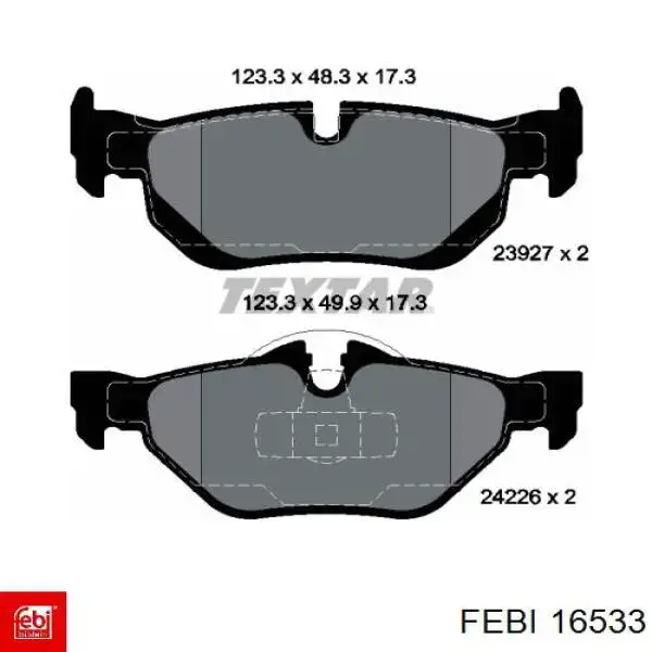 Задние дисковые колодки Febi 16533