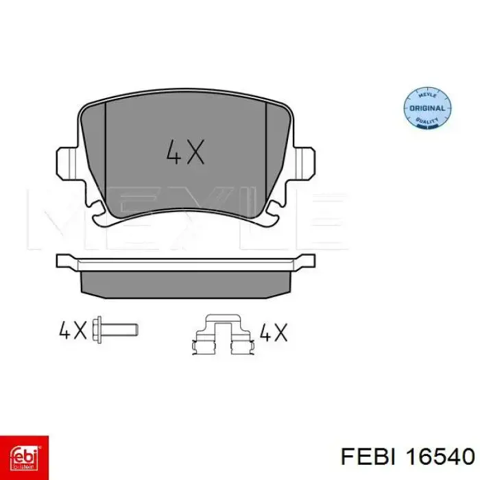 Купить 16540 Febi Колодки тормозные задние, дисковые