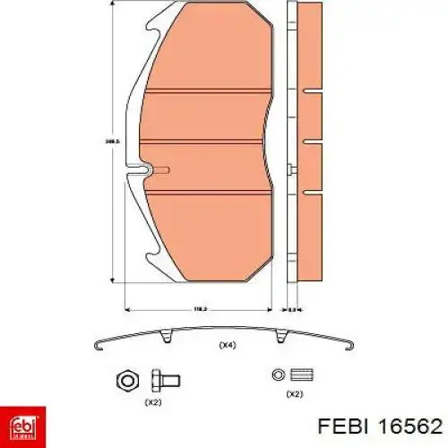 Колодки Febi 16562 цена, от 42.51 USD