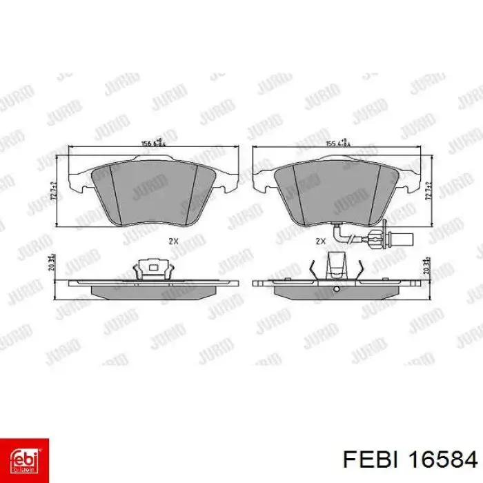 Колодки Febi 16584 цена, от 48.79 USD