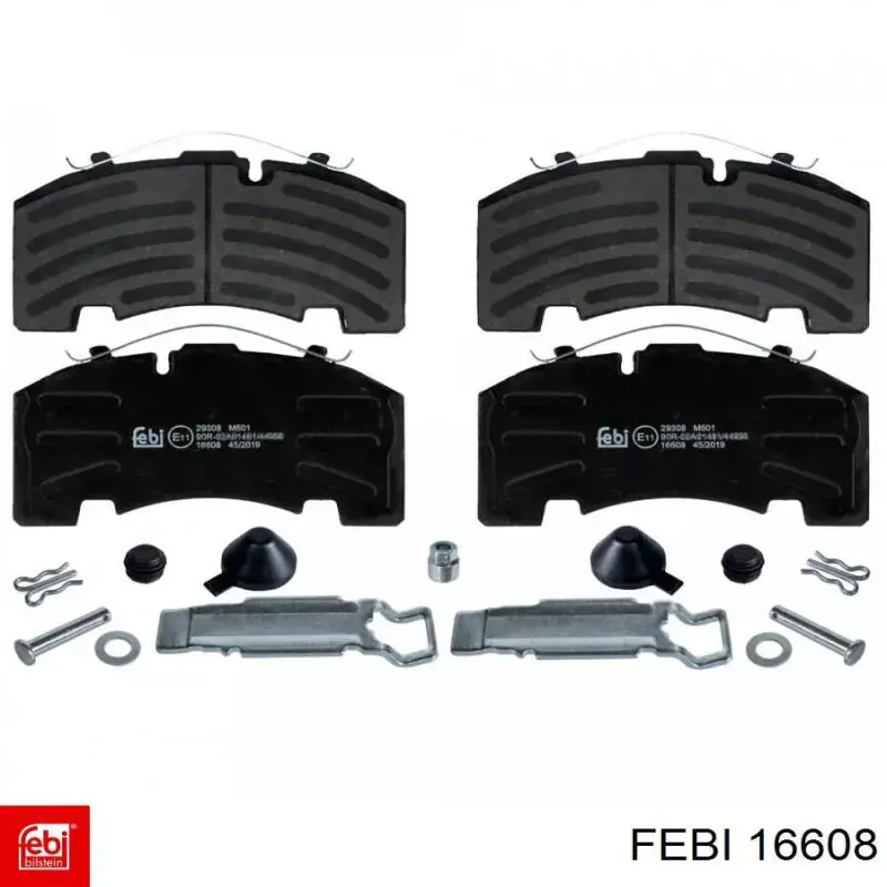 Купить 16608 Febi Колодки тормозные задние, дисковые