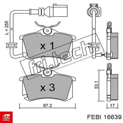 Колодки дисковые  Febi 16639 цена, от 18.60 USD