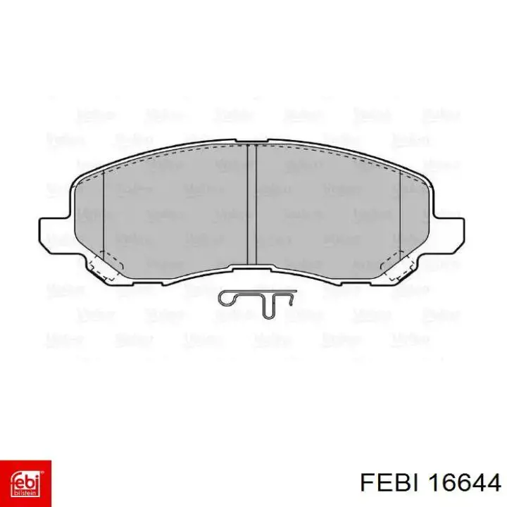 Передние тормозные колодки 16644 Febi